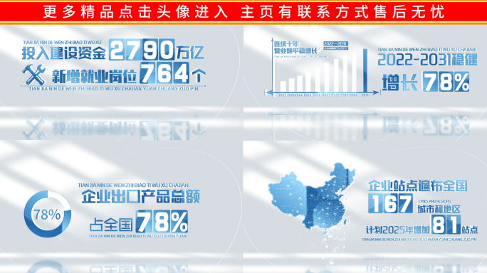 干净明亮数据图表企业文字标题