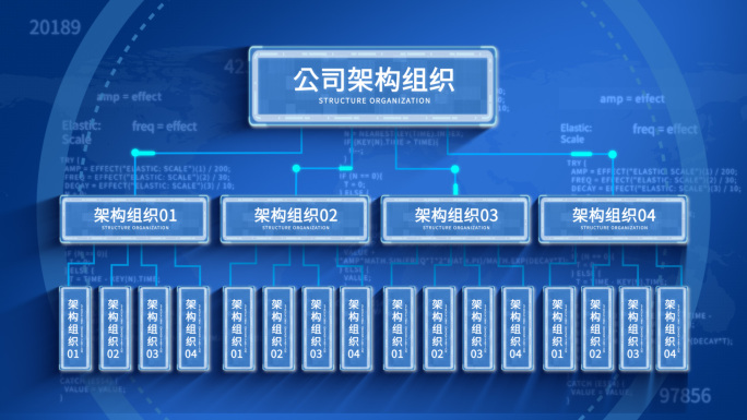 无插件-4大信息科技组织架构模板3