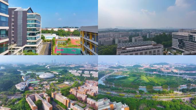 广州大学城航拍校园广州番禺区广东城市风景