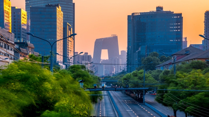 北京中央电视台日转夜移动延时