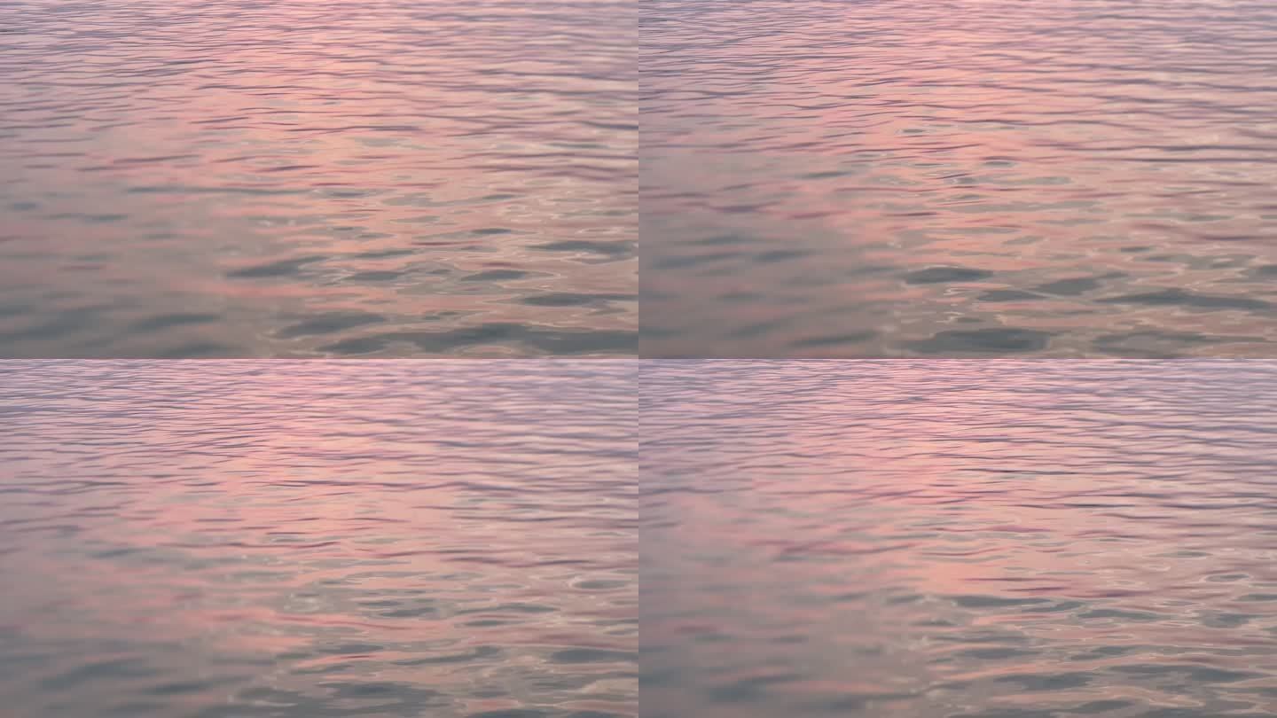 夕阳彩波纹水面