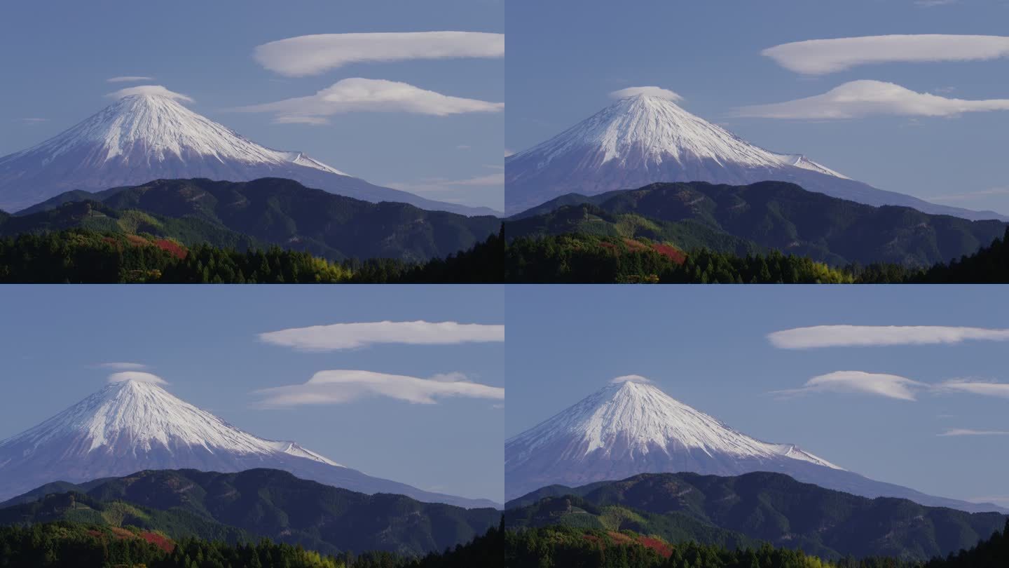 富士山上空的透镜状云