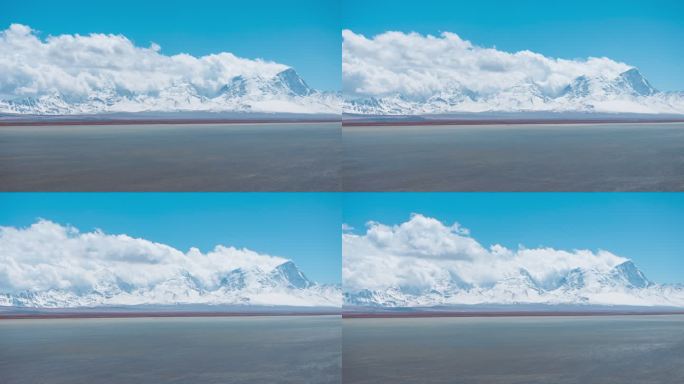 西藏日喀则多情错卓木拉日雪山航拍延时