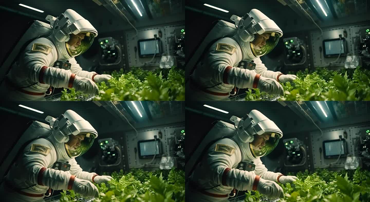 宇航员太空种植植物培养