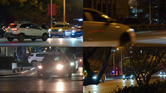 夜晚城市马路汽车车辆车流夜景视频素材44