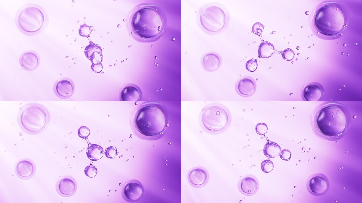 紫色分子结构和细胞生物概念视频
