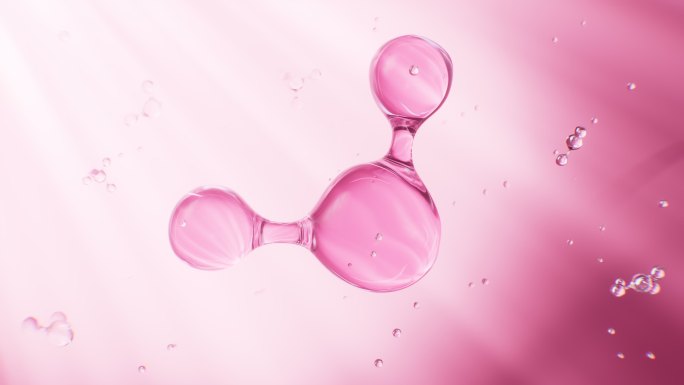 粉色分子结构美妆护肤概念视频