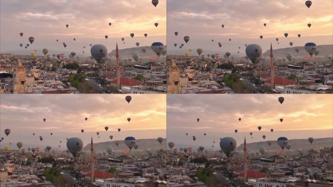 土耳其卡帕多奇亚热气球升空