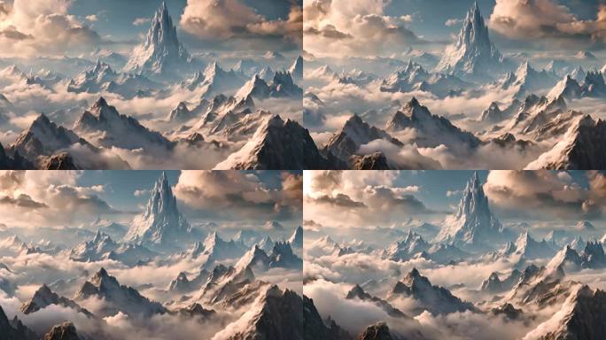 自然风景山峰云层视频素材