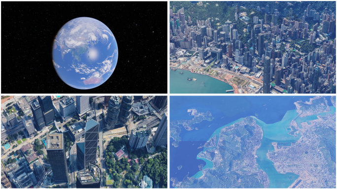 香港中银大厦 卫星定位 卫星地球