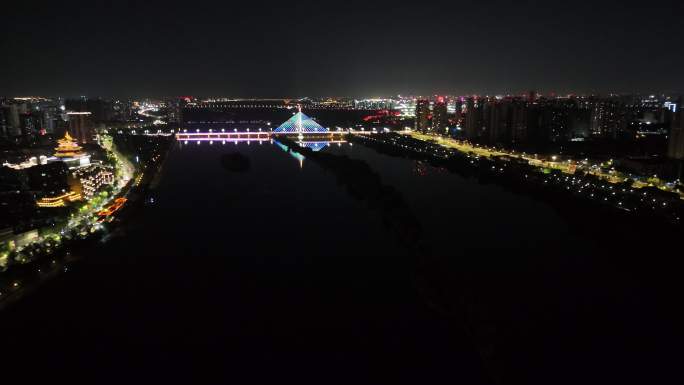 咸阳湖 湖面夜景