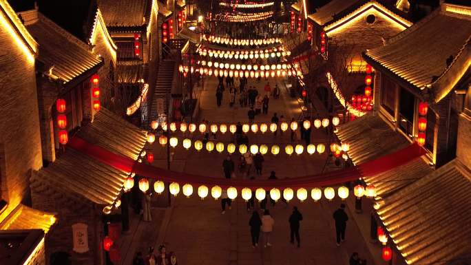 景区古城夜景亮化古街游客人流后飞2