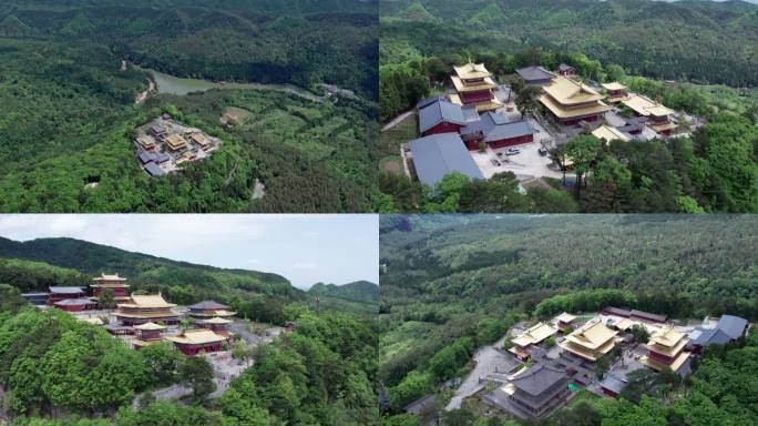 广元天曌山梵天寺航拍延时空镜