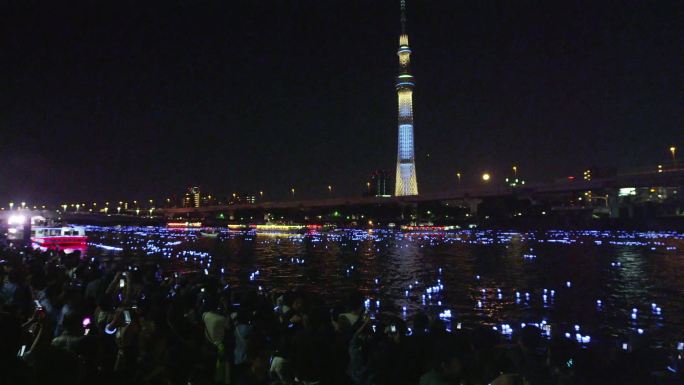 东京Hotaru节和日本东京的东京晴空塔