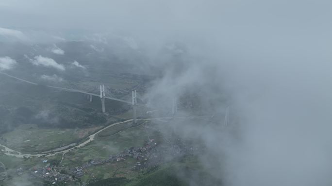 湖南郴州宜章赤石大桥航拍4K60帧