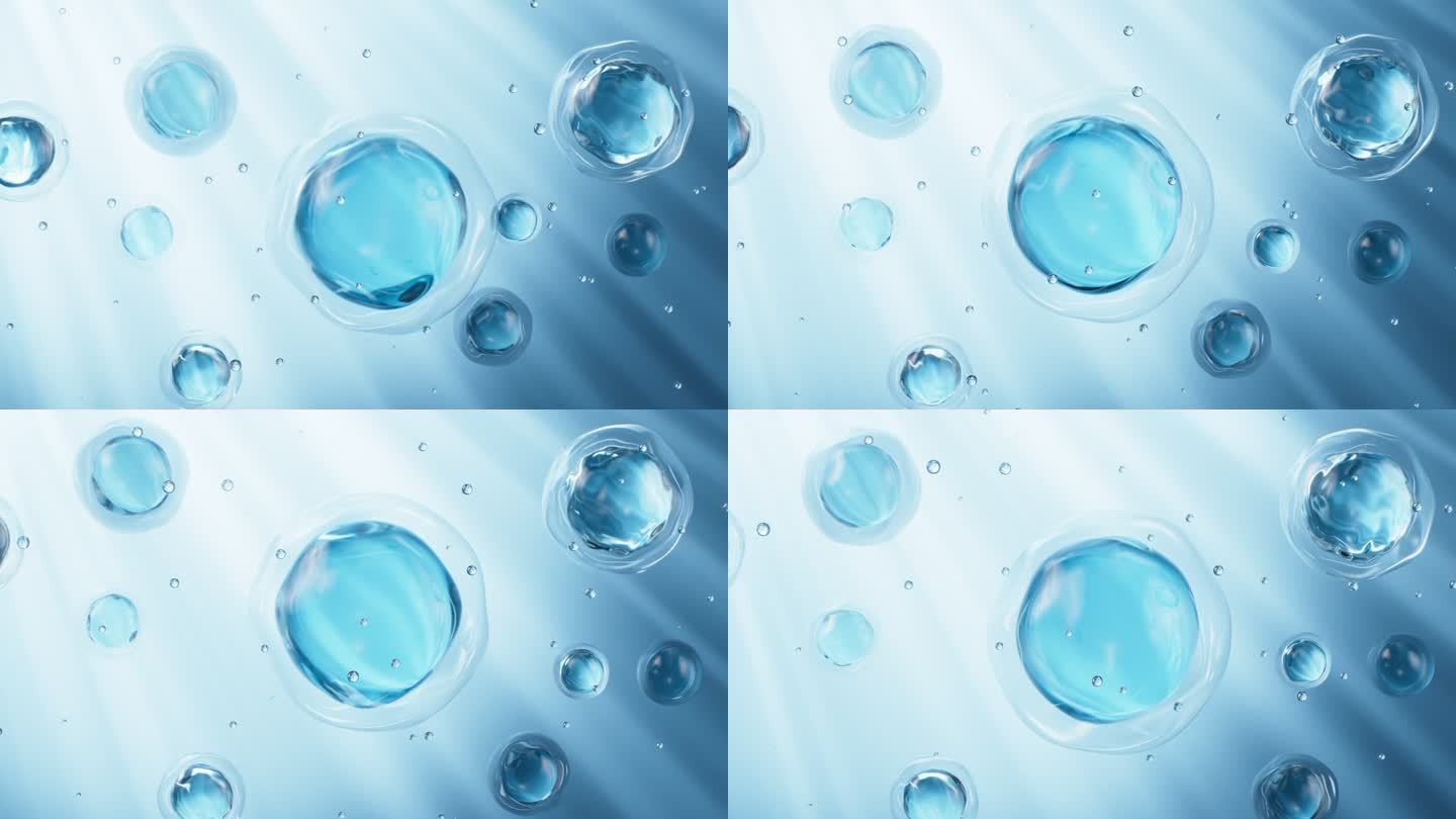蓝色细胞结构生物科技概念视频