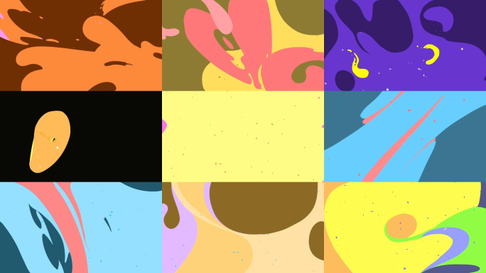 9种彩色MG卡通风格视频转场视频素材