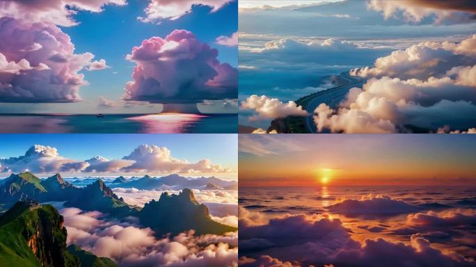 各种云层云海夕阳晴空万里阳光空镜宣传片