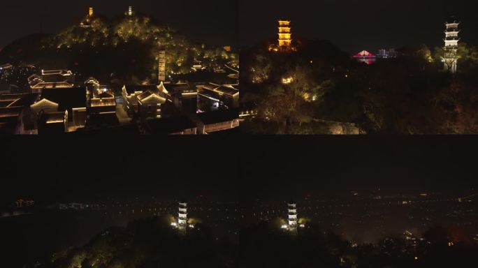 台州临海紫阳街夜景航拍