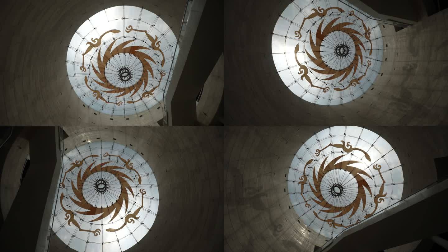 金沙遗址博物馆太阳神鸟穹顶风光