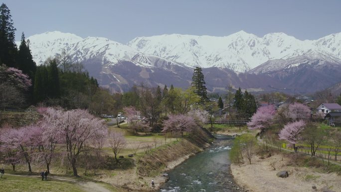 白波山脉和姬川河