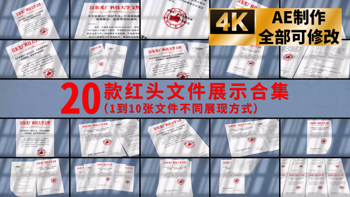 蓝色简洁红头文件 红头文件 文件展示
