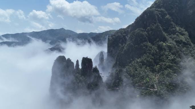 莽山五指峰云海航拍4K60帧