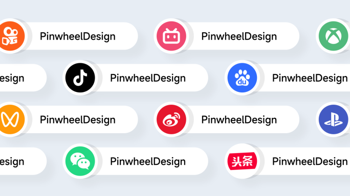 多种平台ID扁平LOGO字幕条