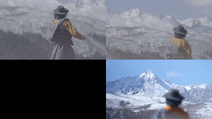 甘孜 19   藏族人看雪山