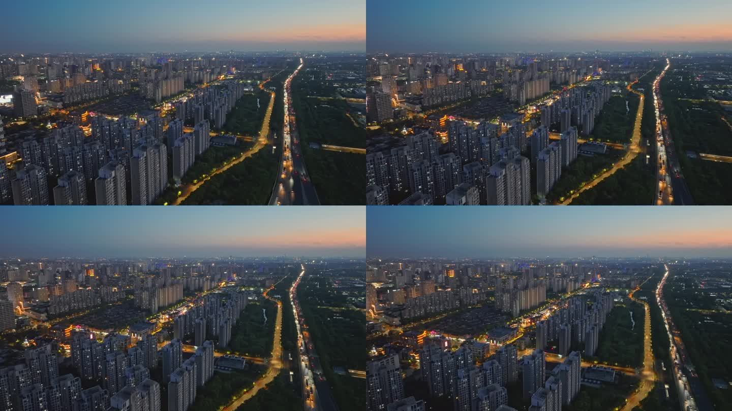 上海嘉定新城夜景航拍