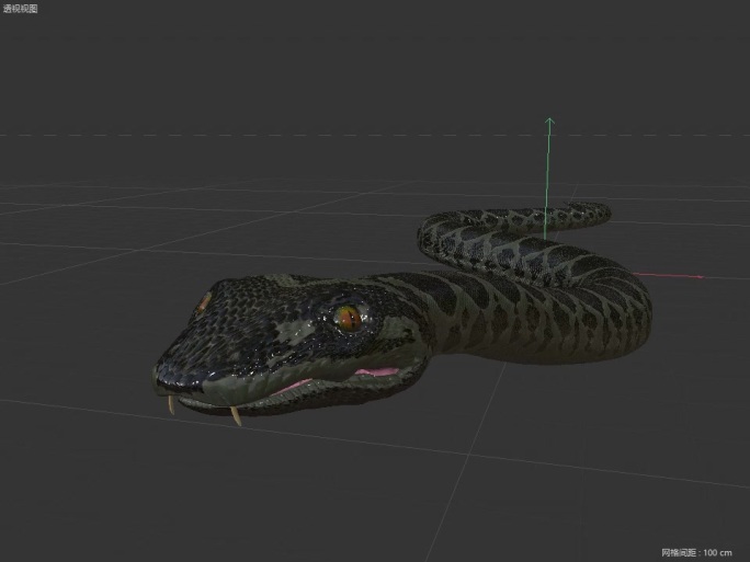 蟒蛇吐息爬行C4D动画工程
