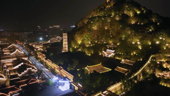 台州临海紫阳街夜景航拍