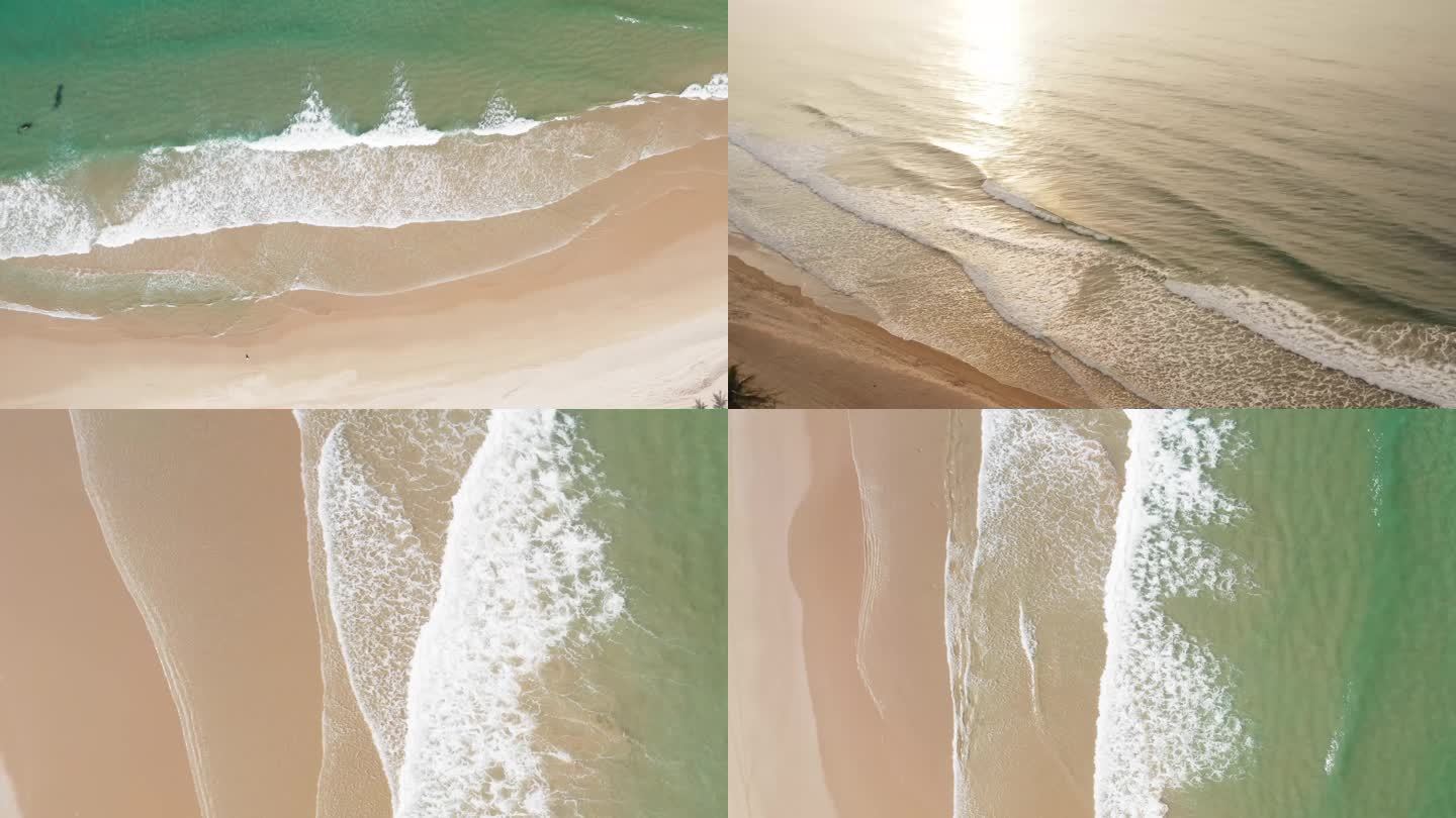 海浪拍沙滩