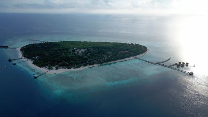 清晨 仙本那 邦邦岛海岛航拍无人机 运镜