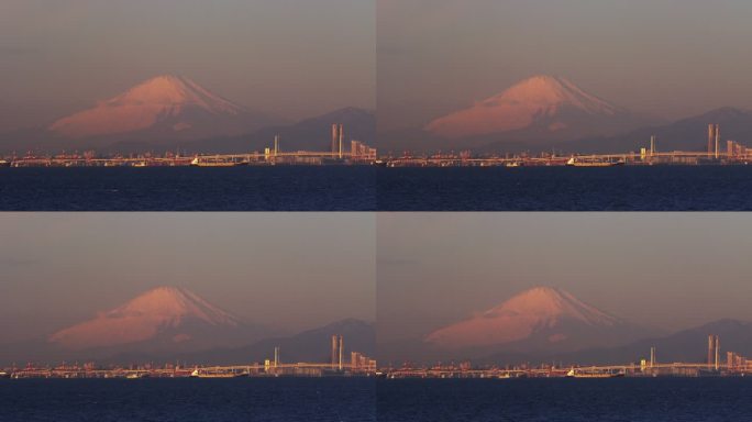 从东京湾看富士山