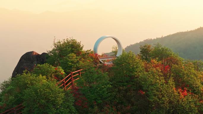 浏阳大围山杜鹃花海航拍