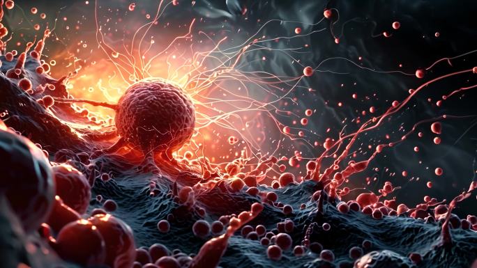 细菌病毒癌细胞肿瘤形成癌症ai素材原创4