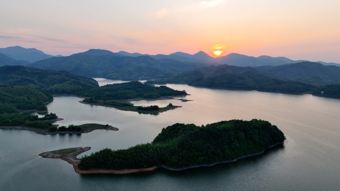 安徽广德卢湖航拍千岛湖宣城天目山笄山