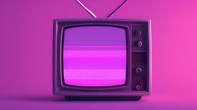 蒸汽波风格：复古老电视与霓虹灯的奇幻世界
