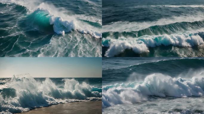 4k大海海浪乘风破浪年会片头素材