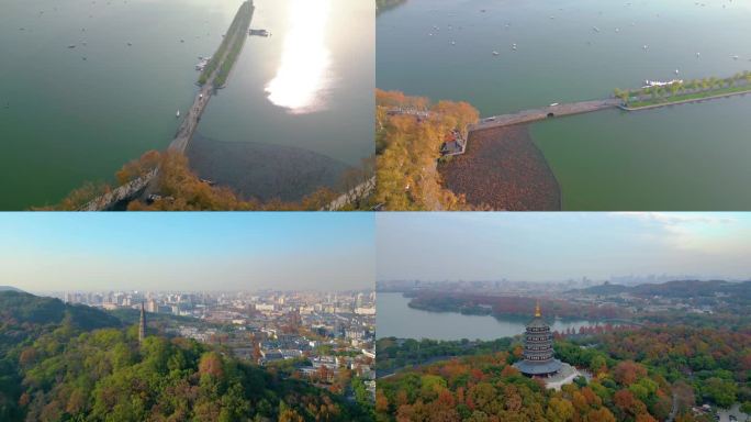 杭州西湖风景合集航拍