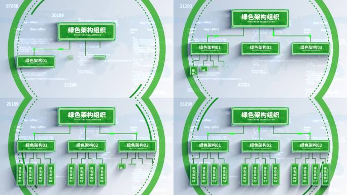 无插件-3大绿色信息科技组织架构模板02