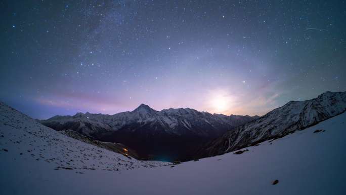 8K贡嘎雪山星空延时