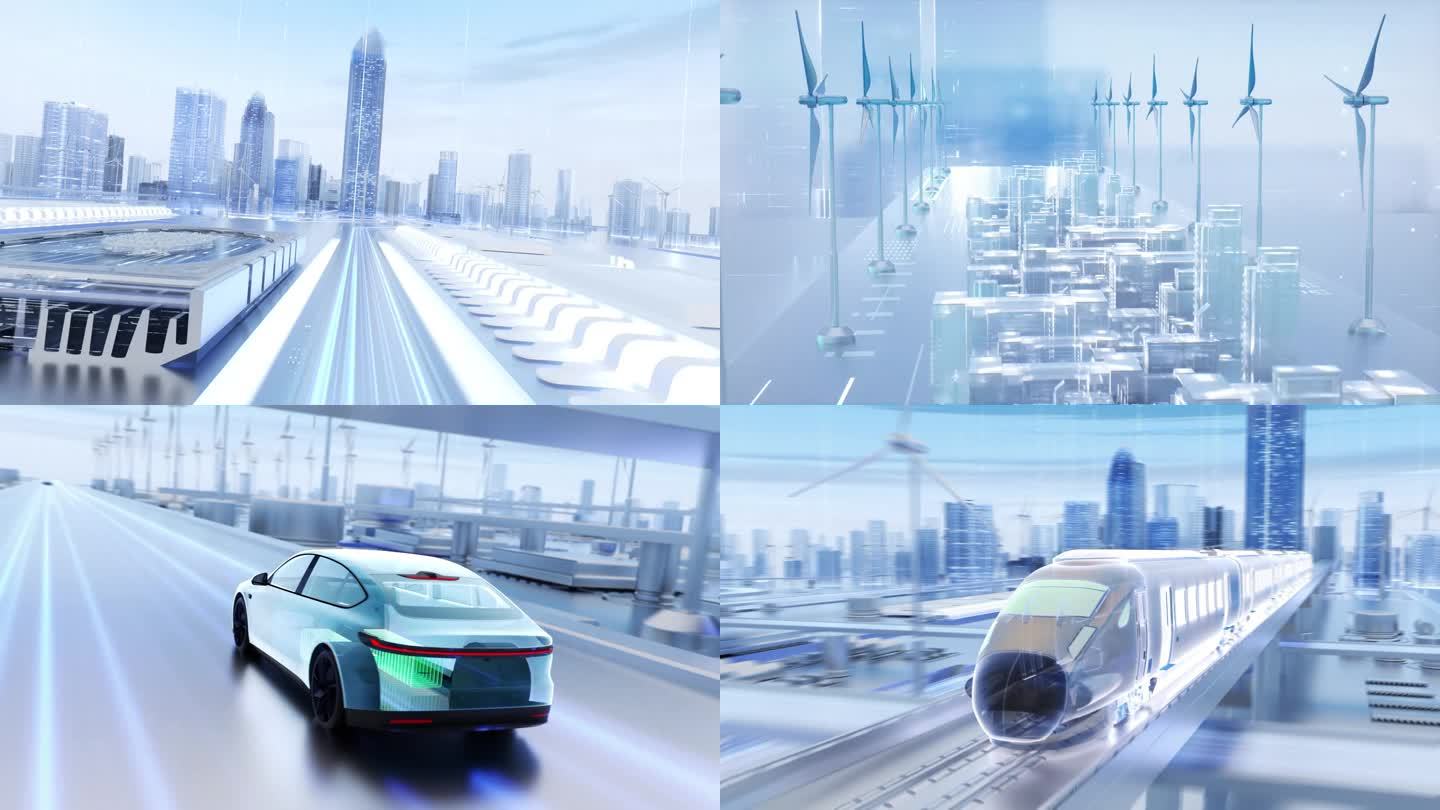 新能源高端科技城市 视频素材