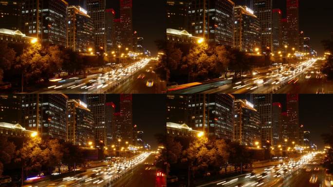 中国北京建国路夜景