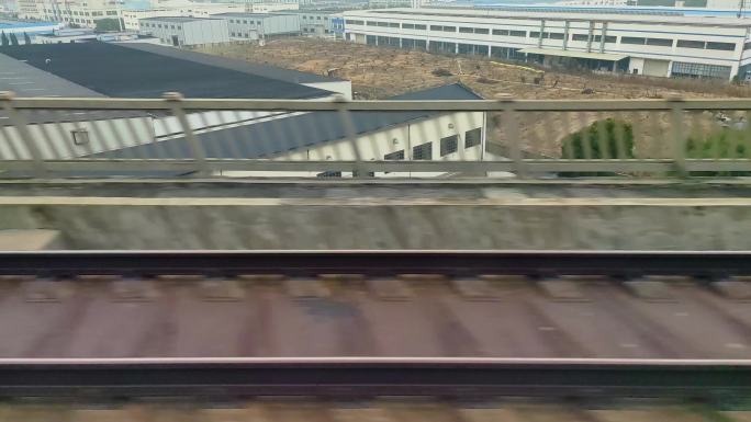 火车动车高铁行驶车窗外的风景视频素材