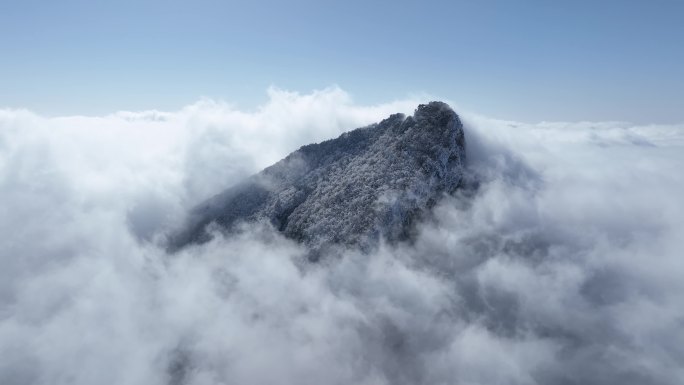 六安舒城万佛山老佛顶雪景航拍4K