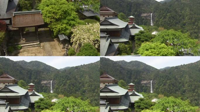 日本的Nachi瀑布和三塔