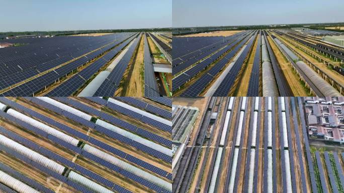 农光互补电力太阳能农业绿色新能源风力发电