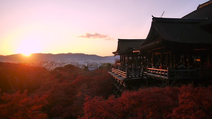 日落时的清水寺，日本京都